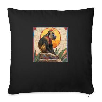 Aztec Mandrill - Sofa pillowcase 17,3'' x 17,3'' (45 x 45 cm) - black - Front