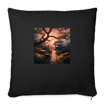 Japan Vintage Moss Stone Path - Sofa pillowcase 17,3'' x 17,3'' (45 x 45 cm) - black - Front
