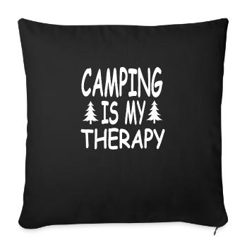 Camping - Sofakissenbezug 45 x 45 cm - Schwarz - Vorne