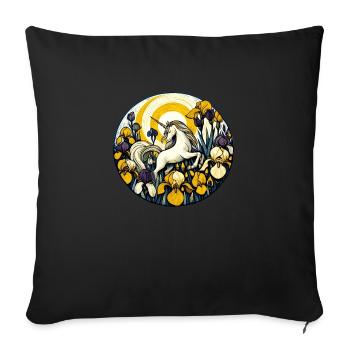 Retro Unicorn - Sofa pillowcase 17,3'' x 17,3'' (45 x 45 cm) - black - Front