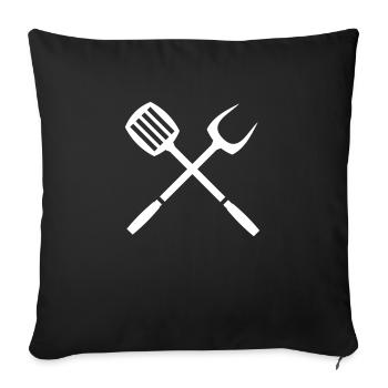 Pince à barbecue 1 - Housse de coussin décorative 45 x 45 cm - noir - Devant