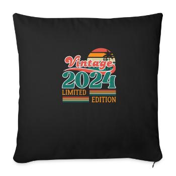 Jahrgang 2024 Limitierte Auflage - Sofakissenbezug 45 x 45 cm - Schwarz - Vorne