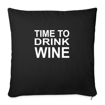 Wein - Sofakissenbezug 45 x 45 cm - Schwarz - Vorne