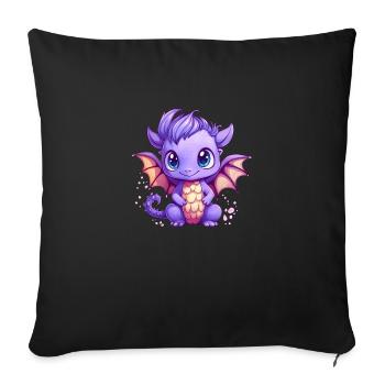Baby Dragon - Sofakissenbezug 45 x 45 cm - Schwarz - Vorne