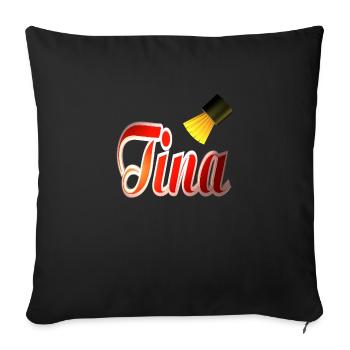 tina2 - Sofa pillowcase 17,3'' x 17,3'' (45 x 45 cm) - black - Front