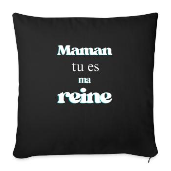 Mom, you're my queen - Sofa pillowcase 17,3'' x 17,3'' (45 x 45 cm) - black - Front