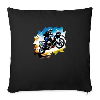 Fliegendes Motorrad - Sofakissenbezug 45 x 45 cm - Schwarz - Vorne
