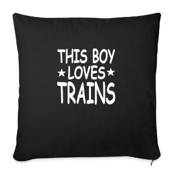Chemin de fer - Housse de coussin décorative 45 x 45 cm - noir - Devant