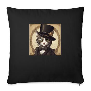 The Sophisticated Gentilchat - Sofa pillowcase 17,3'' x 17,3'' (45 x 45 cm) - black - Front