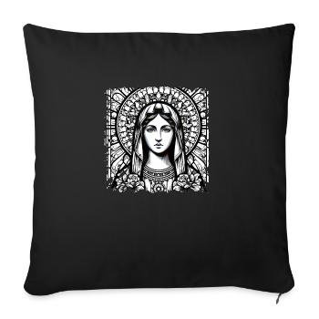 vierge marie jésus bible religion chrétienne chrétienne - Housse de coussin décorative 45 x 45 cm - noir - Devant
