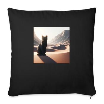A true cat in a desert 4 - Sofa pillowcase 17,3'' x 17,3'' (45 x 45 cm) - black - Front