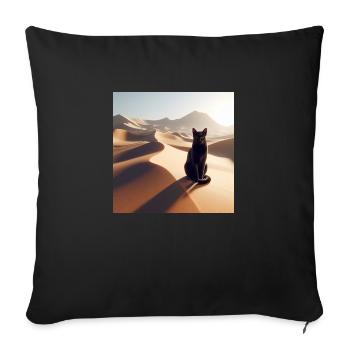 A true cat in a desert 2 - Sofa pillowcase 17,3'' x 17,3'' (45 x 45 cm) - black - Front