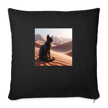 A true cat in a desert 1 - Sofa pillowcase 17,3'' x 17,3'' (45 x 45 cm) - black - Front