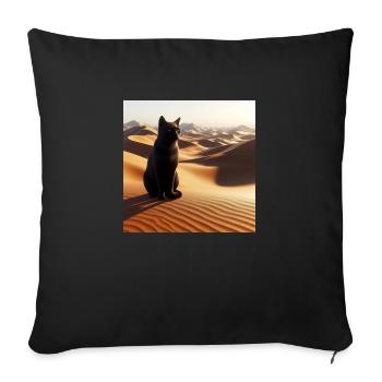 A true cat in a desert 3 - Sofa pillowcase 17,3'' x 17,3'' (45 x 45 cm) - black - Front