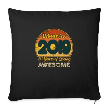 Born in 2019 - Vintage 2019 Retro Birthday - Sofa pillowcase 17,3'' x 17,3'' (45 x 45 cm) - black - Front