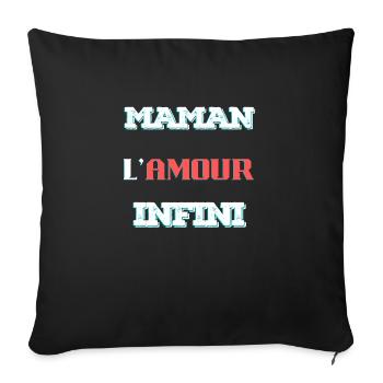 Maman l'amour infini - Housse de coussin décorative 45 x 45 cm - noir - Devant