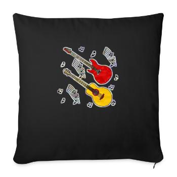 Guitars - Sofa pillowcase 17,3'' x 17,3'' (45 x 45 cm) - black - Front