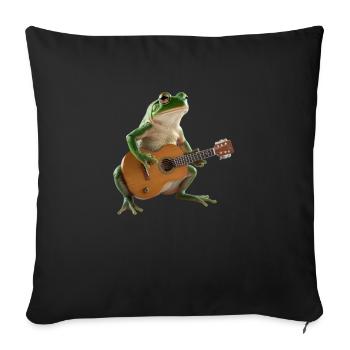 Frog Toad Musician Guitar - Sofa pillowcase 17,3'' x 17,3'' (45 x 45 cm) - black - Front