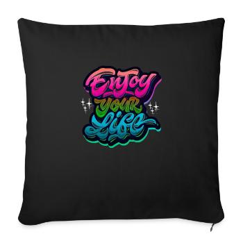 slogan illustration style art vector fashion graphics - Sofa pillowcase 17,3'' x 17,3'' (45 x 45 cm) - black - Front
