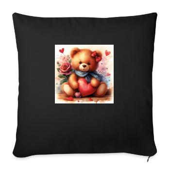 Teddy1 - Sofa pillowcase 17,3'' x 17,3'' (45 x 45 cm) - black - Front