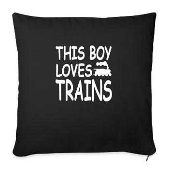 Chemin de fer - Housse de coussin décorative 45 x 45 cm - noir - Devant