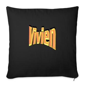 vivien2 - Housse de coussin décorative 45 x 45 cm - noir - Devant