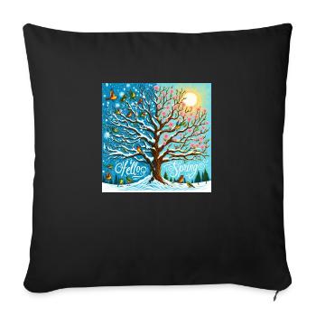 Hello Spring - Sofa pillowcase 17,3'' x 17,3'' (45 x 45 cm) - black - Front