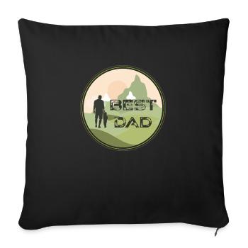 Meilleur papa - Housse de coussin décorative 45 x 45 cm - noir - Devant