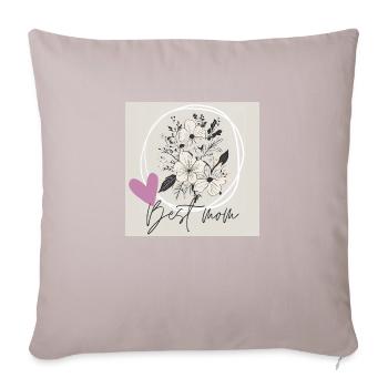 Best mom floral Design - Sofa pillowcase 17,3'' x 17,3'' (45 x 45 cm) - light taupe - Front