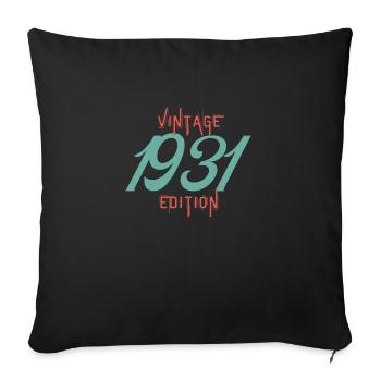 Vintage 1931 Edition - Sofa pillowcase 17,3'' x 17,3'' (45 x 45 cm) - black - Front