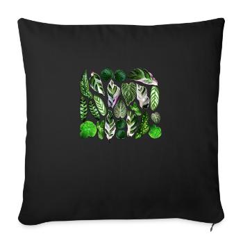 Green leaves - Sofa pillowcase 17,3'' x 17,3'' (45 x 45 cm) - black - Front