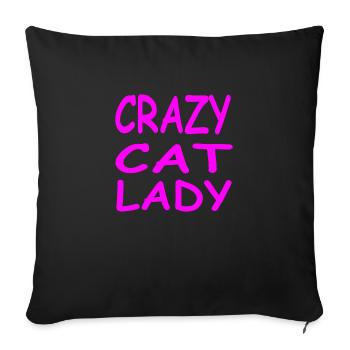 Chat - Housse de coussin décorative 45 x 45 cm - noir - Devant