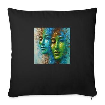 Diverse Reflections: Magnificent Faces in Color - Housse de coussin décorative 45 x 45 cm - noir - Devant