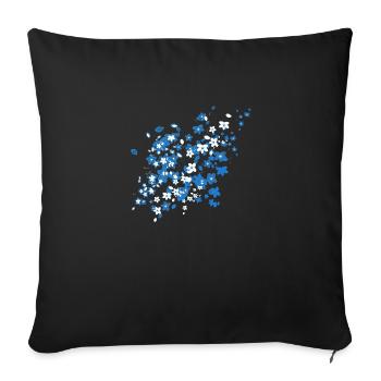 Blue Sakura - Sofa pillowcase 17,3'' x 17,3'' (45 x 45 cm) - black - Front