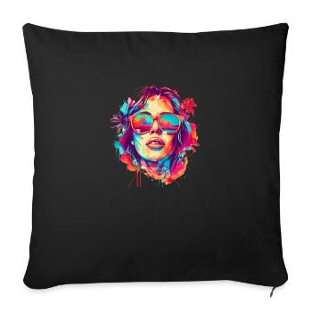 Summer goddess sun, fun and style! - Sofa pillowcase 17,3'' x 17,3'' (45 x 45 cm) - black - Front