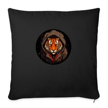 Approchez-vous, donnez un coup de pied, tigre de boxe - Housse de coussin décorative 45 x 45 cm - noir - Devant