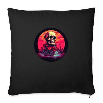 Crâne dans les mers du Sud - Housse de coussin décorative 45 x 45 cm - noir - Devant