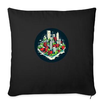 The city an architectural masterpiece - Sofa pillowcase 17,3'' x 17,3'' (45 x 45 cm) - black - Front