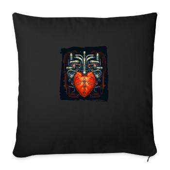 The heart, the engine of life - Sofa pillowcase 17,3'' x 17,3'' (45 x 45 cm) - black - Front