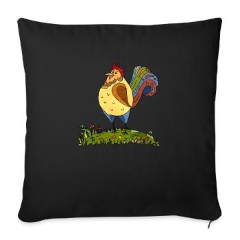 Coq - Housse de coussin décorative 45 x 45 cm - noir - Devant