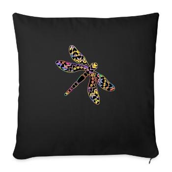 Libellule - Housse de coussin décorative 45 x 45 cm - noir - Devant