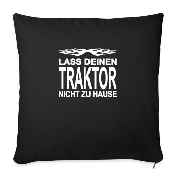 Traktor - Sofakissenbezug 45 x 45 cm - Schwarz - Vorne