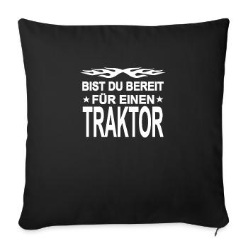 Traktor - Sofakissenbezug 45 x 45 cm - Schwarz - Vorne