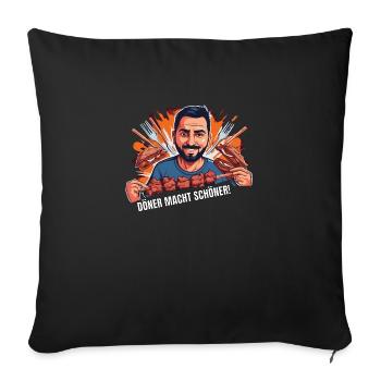 Döner macht schöner super Imbiss Dönnermann - Sofakissenbezug 45 x 45 cm - Schwarz - Vorne