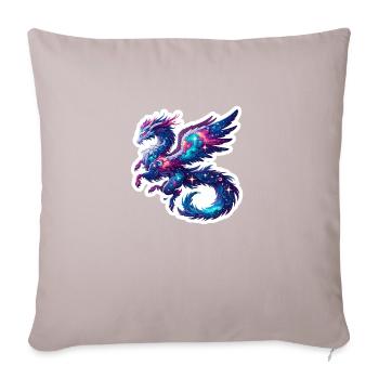 Dragon astrologique - Housse de coussin décorative 45 x 45 cm - taupe clair - Devant