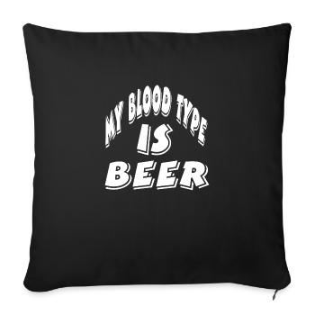 Bier - Sofakissenbezug 45 x 45 cm - Schwarz - Vorne