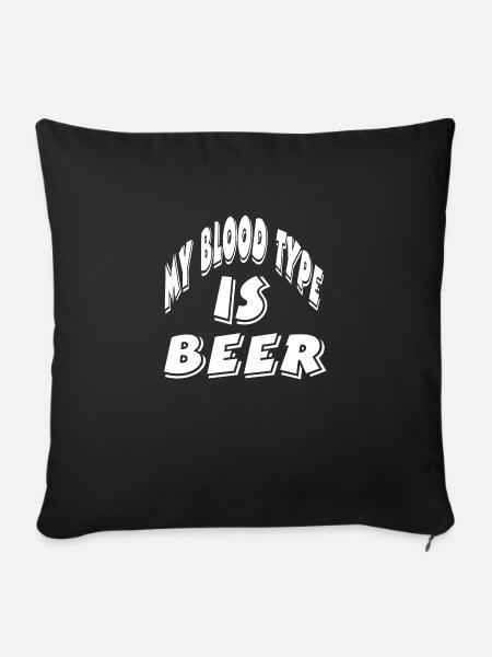 Bier - Sofakissenbezug 45 x 45 cm - Schwarz