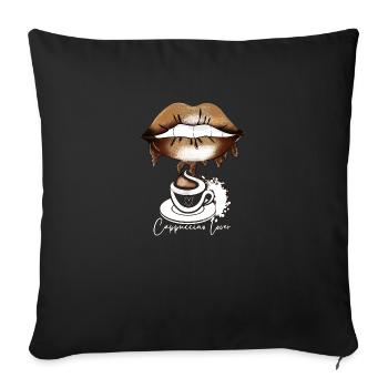 Cappuccino Lover - Sofa pillowcase 17,3'' x 17,3'' (45 x 45 cm) - black - Front