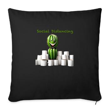 Social distancing - Sofa pillowcase 17,3'' x 17,3'' (45 x 45 cm) - black - Front