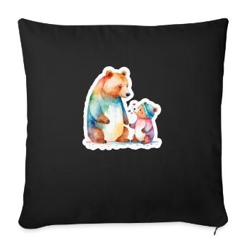 Strong family - Sofa pillowcase 17,3'' x 17,3'' (45 x 45 cm) - black - Front